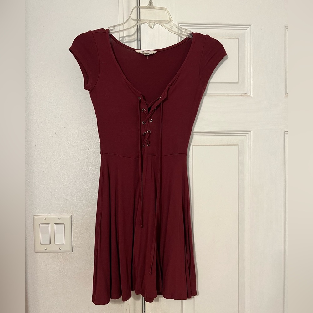 Maroon t-shirt dress